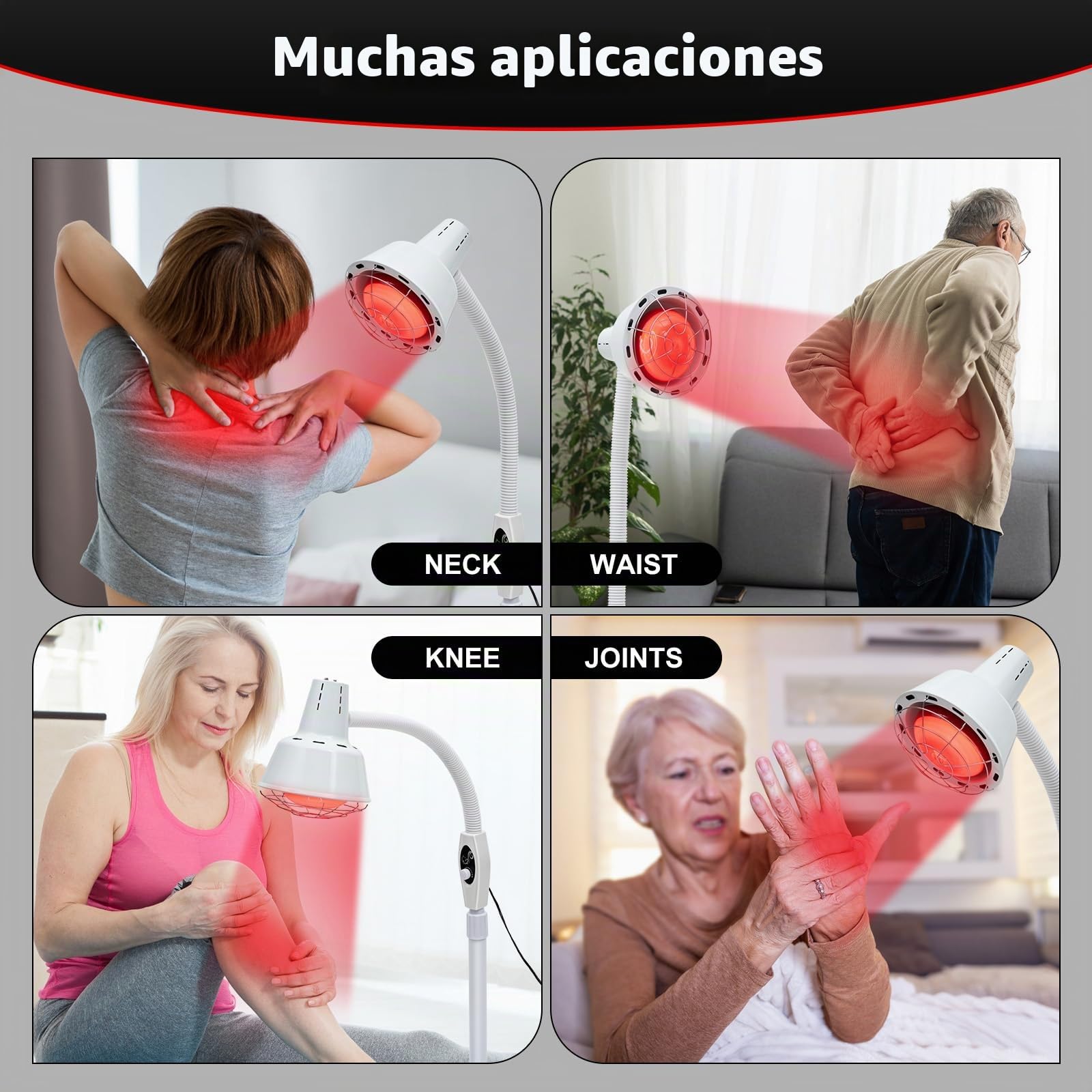 lámpara infrarroja calefactora, estación de pie, lámpara incandescentes de calor, terapia para salón de belleza y uso doméstico, 220 V, 275 W