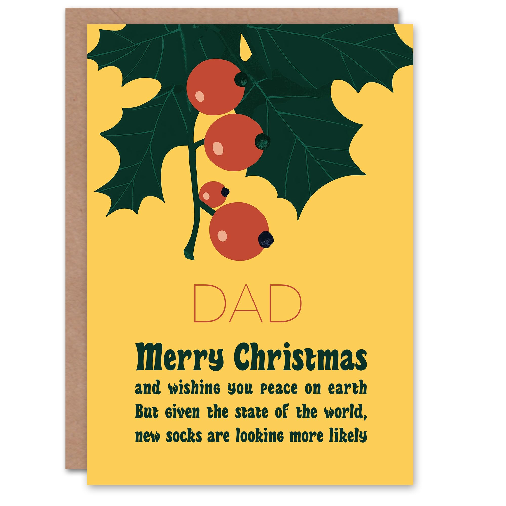 Artery8 - Greeting Card - Funny Christmas Card - Yellow