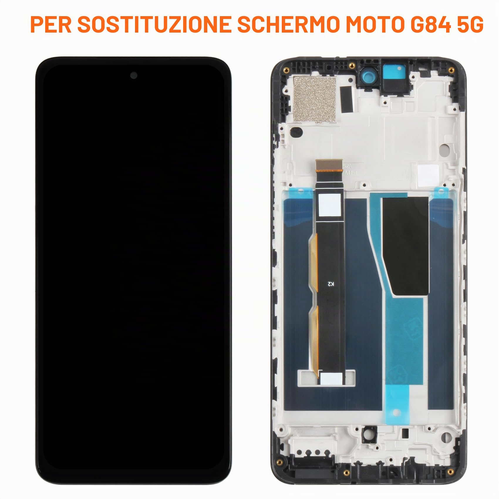 AGCUT Schermo di Ricambio per Moto G84 5G Display LCD per Motorola Moto G84 5G XT2347 XT2347-1 XT2347-2 6,5" Display LCD Digitalizer Touch Screen Assembly con Riparazione (Nero, senza impronta)