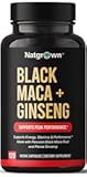 Natgrown Black Maca Root + Panax Ginseng Powder Capsules 1500 mg with Black Peruvian Maca Root & Korean Panax Ginseng Supplement for Men and Women - Vegan Pills (120 Count)