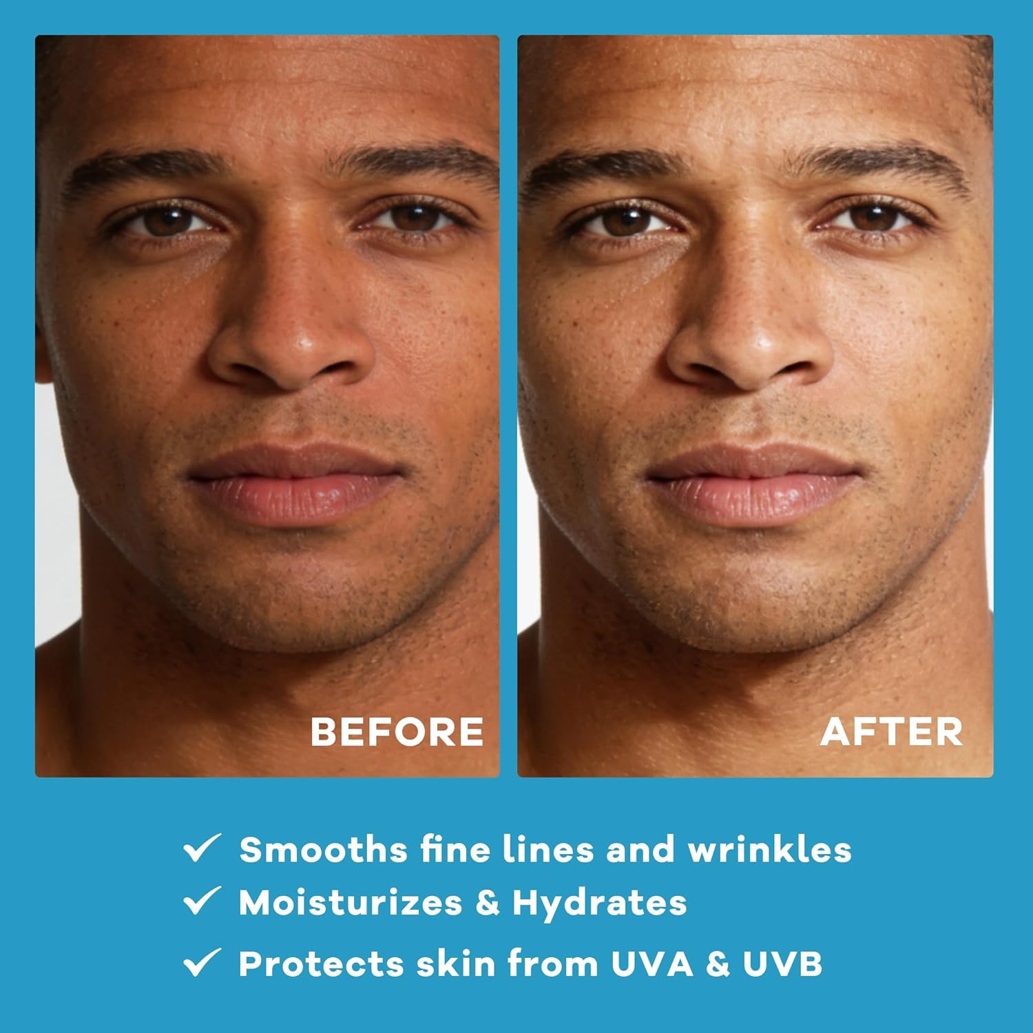 6-in-1 Face Cream for Men: Anti Aging Mens Face Moisturizer with SPF 40, Invisible & Non-Greasy Formula for Deep Hydration & Sun Protection