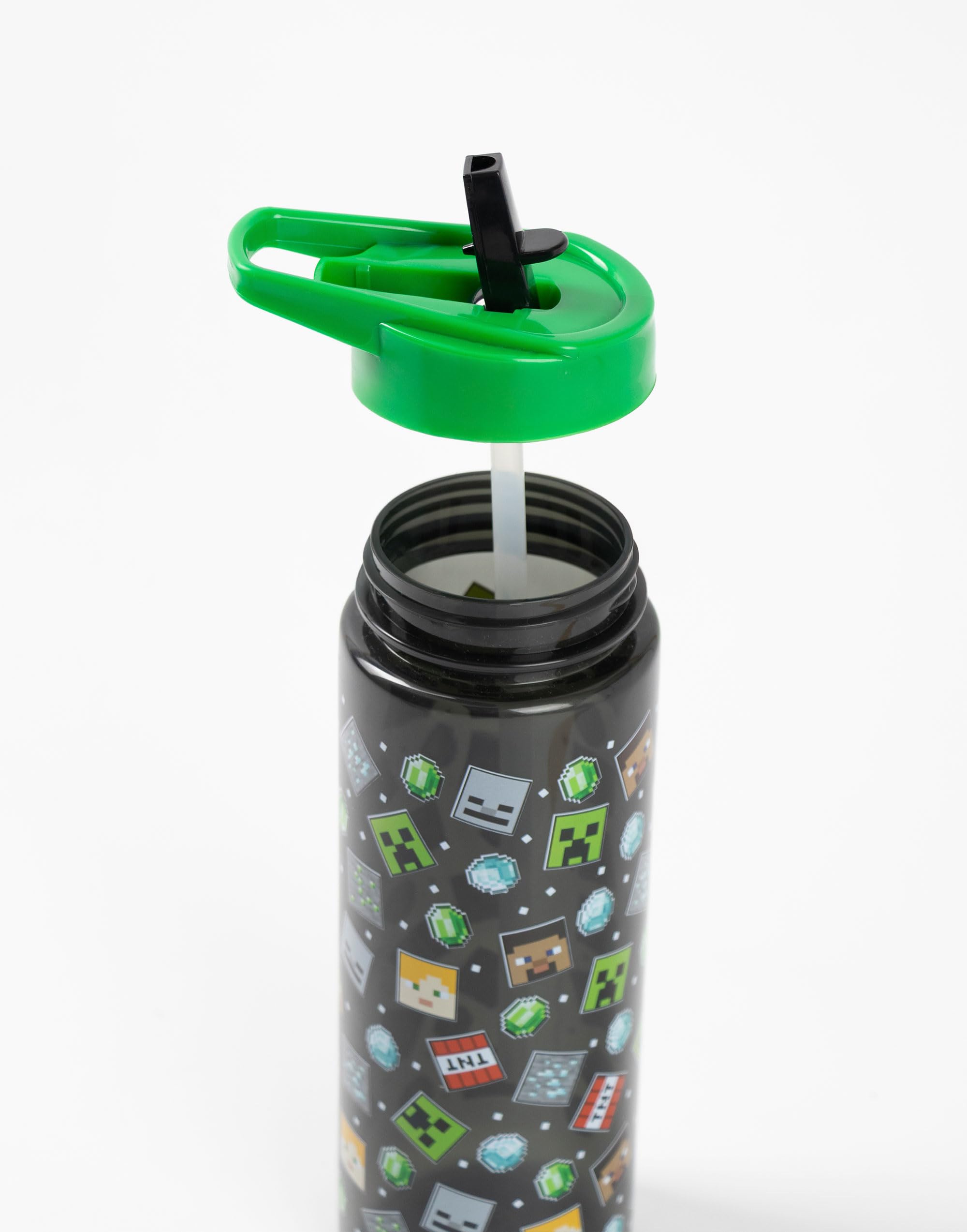 Bouteille D'eau Minecraft Creeper 750 Ml - Avec Paille Et Couvercle Vert - Bouteille Isotherme Pour Enfants - 7