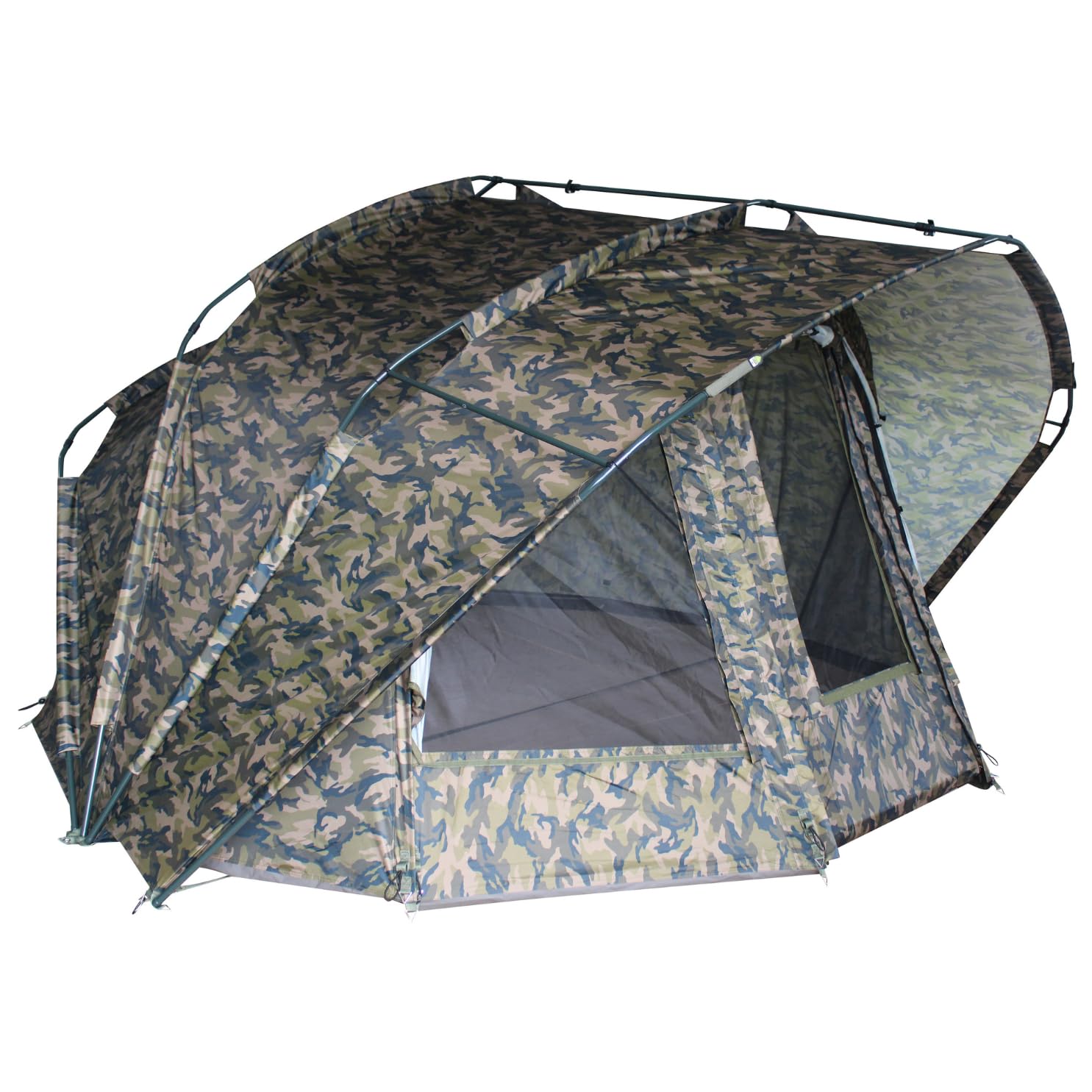 MK-Angelsport Fort Knox 2.0 Ghost Tienda de pesca para 3 – 4 personas, altura interior 1,9 m, ancho x profundidad x alto: 3,54 m x 3,75 m, tienda de campaña de pesca impermeable y estable, incluye