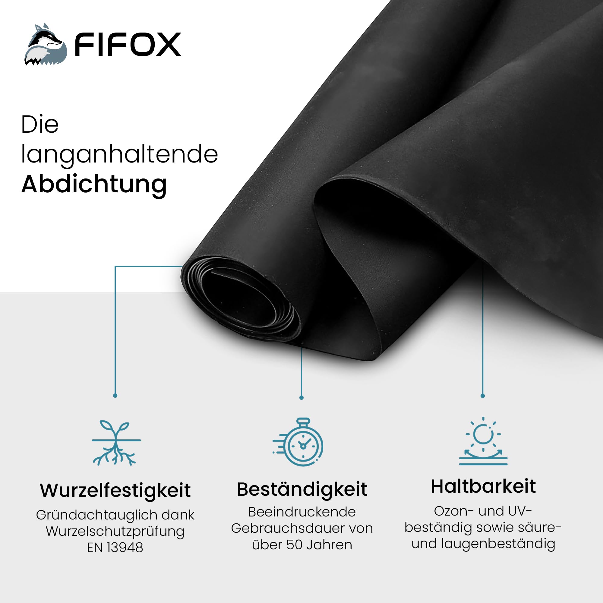 EPDM Dachfolie 1,5 mm 7,62 m x 6,5 m schwarz wasserdicht Dachabdichtung