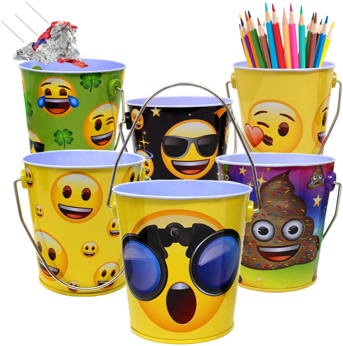 Buy Emoticon Mini Emoji T Cans Storage Bin with Handle for Kids Desktop