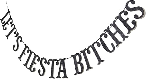 Miniatura 8 de Letrero de letras negras con purpurina de Let's Fiesta Bitches, fiesta mexicana, fiesta de serape, decoraciones de despedida de soltera, divertidas
