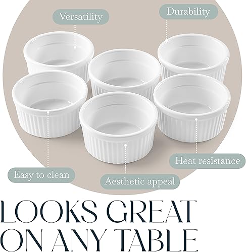 Miniatura 2 de Bellemain 4oz Cazoletas de porcelana 6unidades