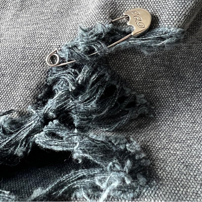 ERD Washed Distressed Beggar Denim Pants Straight Trousers Jeans New3