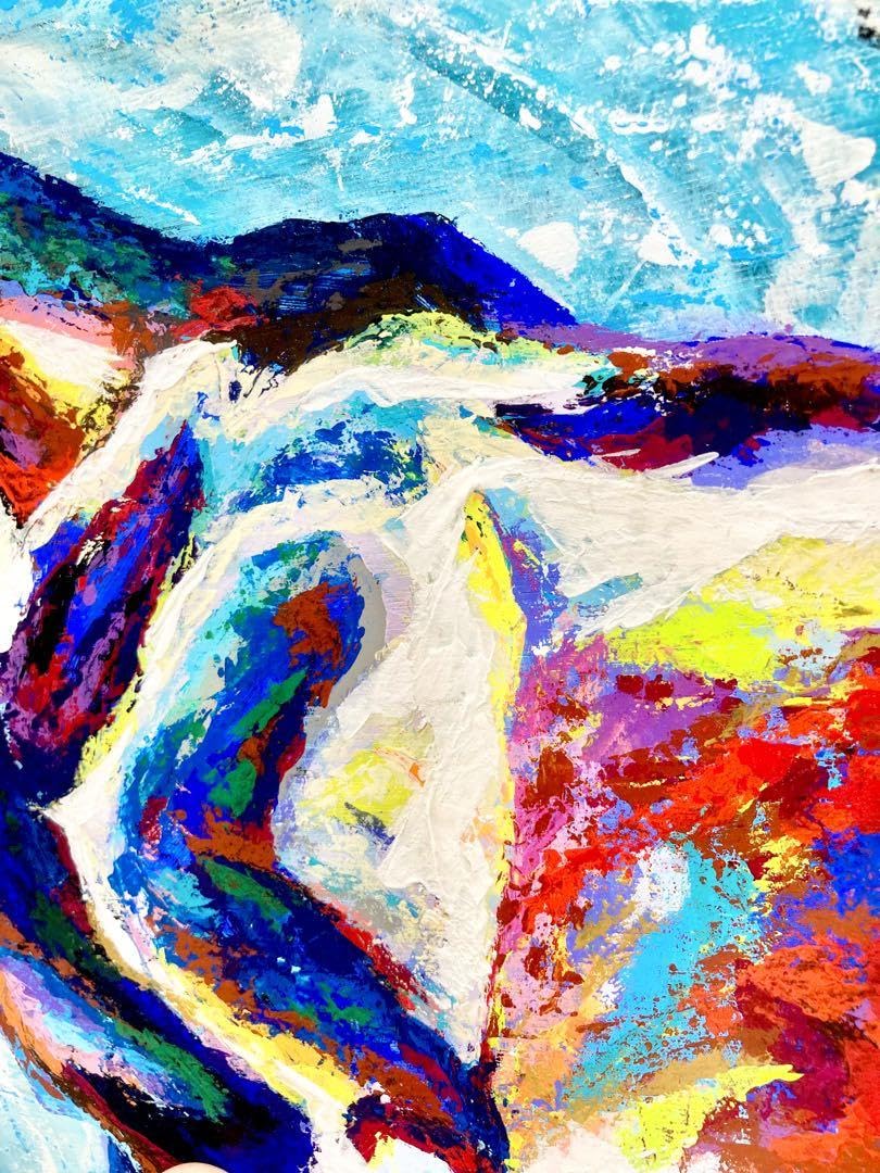 Amazon.co.jp: 原画 馬 一点物 絵 絵画 動物画 肉筆画 アクリル画 現代