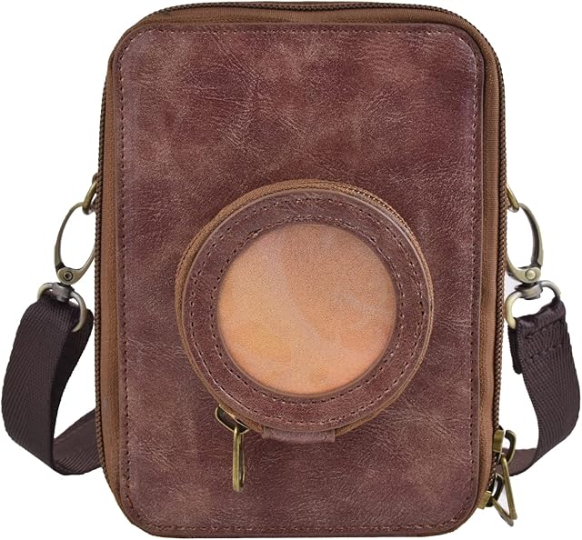 Rieibi Mini EVO Camera Case, Retro PU Leather Protective Case Cover for Fujifilm Fuji Mini EVO Instant Camera with Removable Shoulder Strap