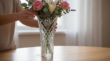 Lorren Home Trends Flower Vase Melodia, Made In Italy. 12 Tall, 6 Opening