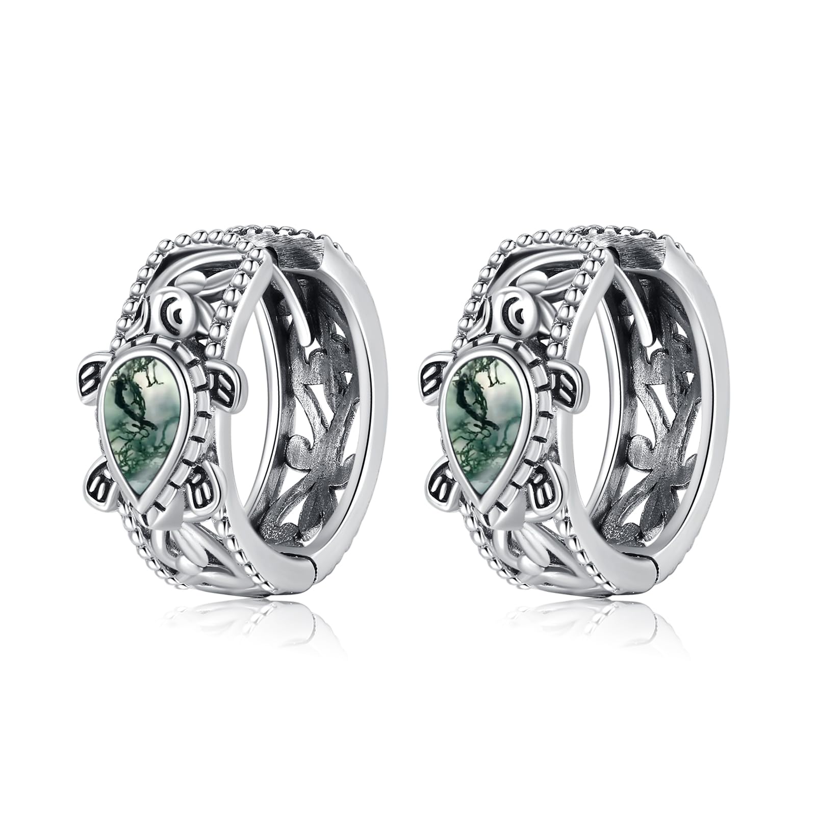 AOVEAO Pendientes de plata de ley 925 con diseño de tortuga, elefante, colibrí, flamenco, hipoalergénicos, joyería diaria para mujeres y niñas