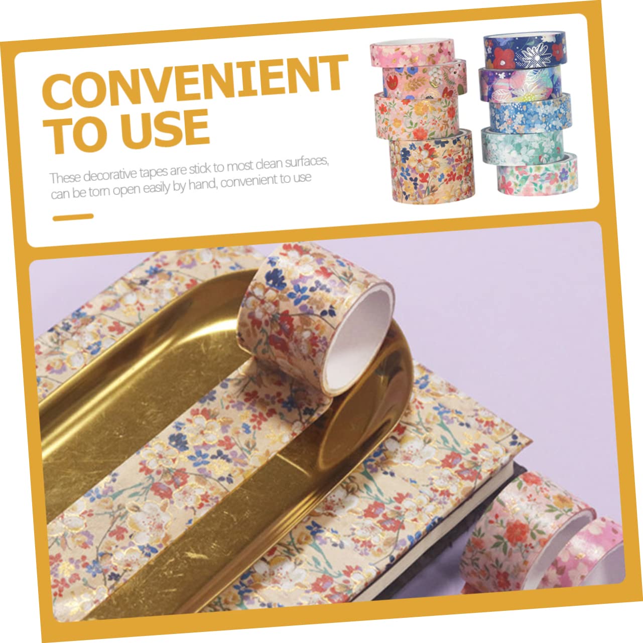 DOITOOL 4 Sätze Frische Blumenmuster Washi Tape Dekorative Scrapbooking Tapes Für Diy Bastelprojekte Für Tagebücher Alben Und Dekorationen 9 Rollen * 4