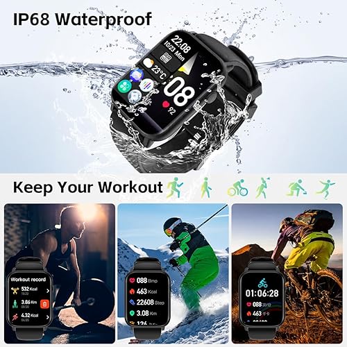 Miniatura 6 de Reloj inteligente para hombres y mujeres con llamadas, rastreador de actividad física con frecuencia cardíaca, monitor de sueño, pantalla táctil de