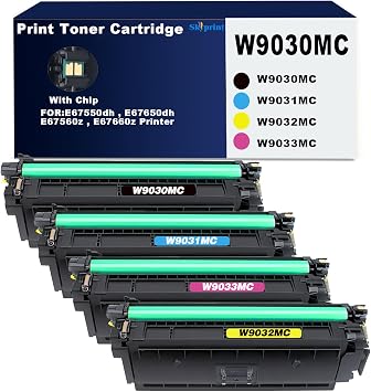W9030MC W9031MC W9032MC W9033MC Toner Cartridge high Yield Replacement for HP Color LJ Managed MFP E67550dh E67650dh ,Flow E67560z E67660z Printer