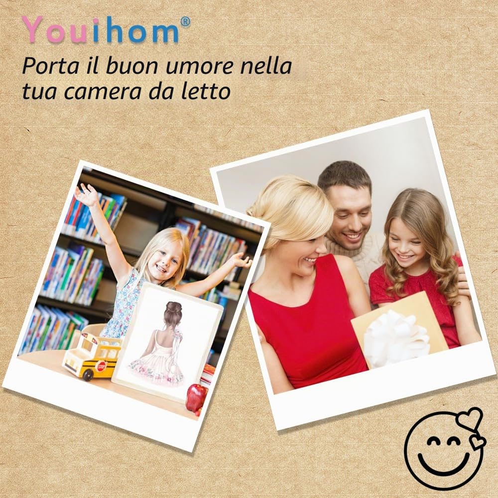 Youihom 3 Stampe per Cameretta Neonato Orso Beige Quadro Camera da Letto Bambini Palloncino Nuvola Luna 30x40 Quadretti Cameretta Ragazzo Stella Poster Tela senza Cornice