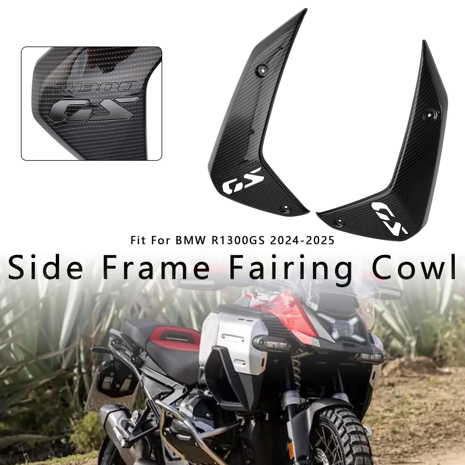 Topteng Seitliche Rahmenverkleidung, Cowl Guards, Kühlerabdeckung, passend für BMW R1300GS 2024-2025 Carbon