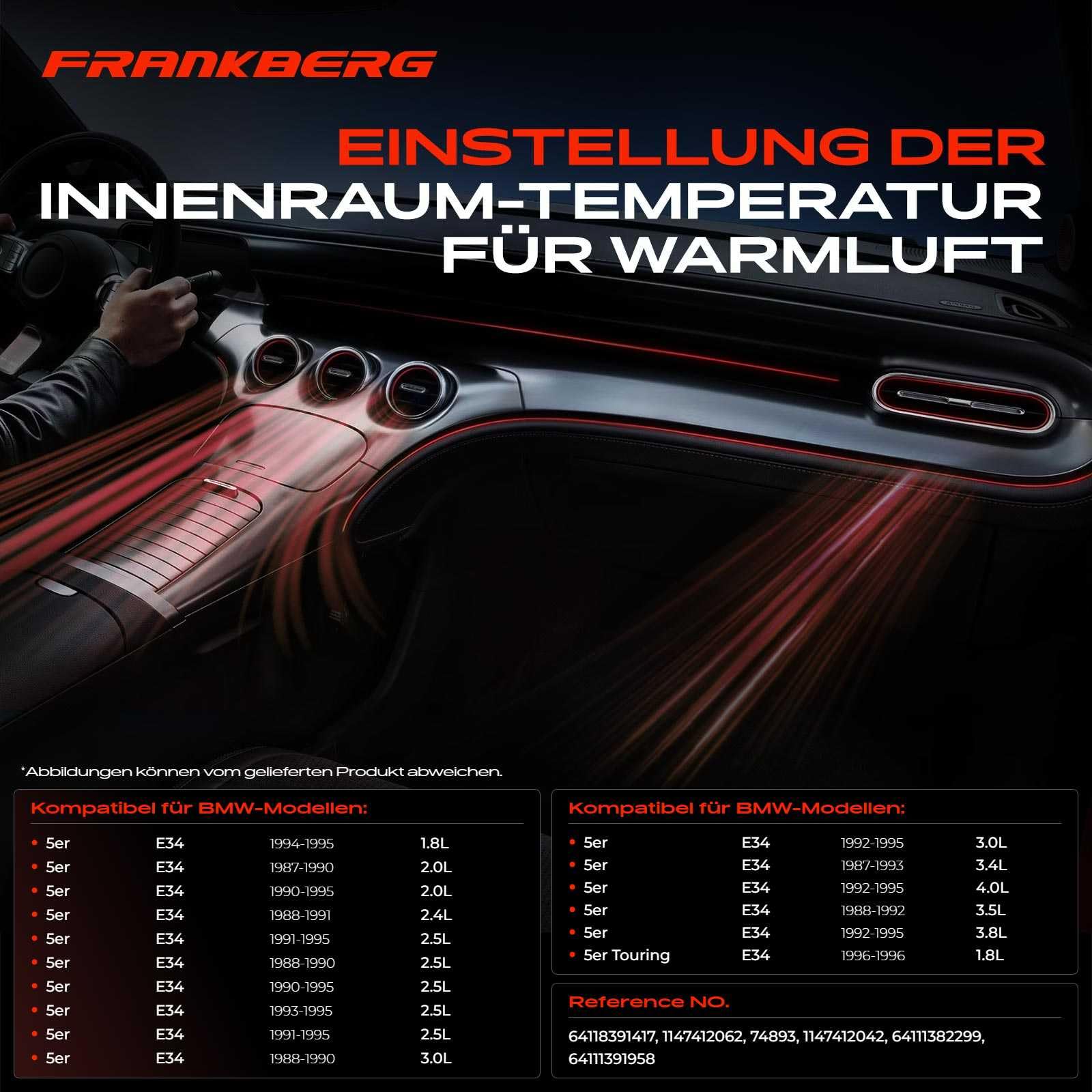 Frankberg Kühlmittelregelventil für 5er + Touring E34 7er E32 8er E31 1.8L-5.6L 1986-1999 64111391958