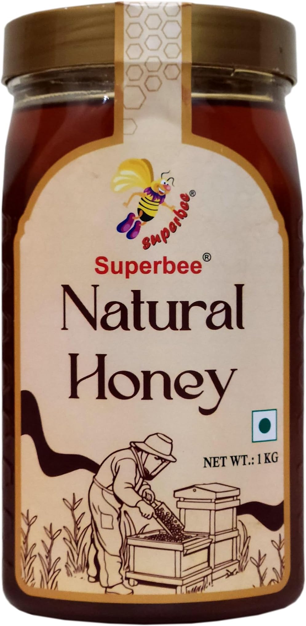 Superbee Natural Honey 1 kg | Raw & Unprocessed Honey | Healthy for Immunity & Wellness | Natural Sweetener