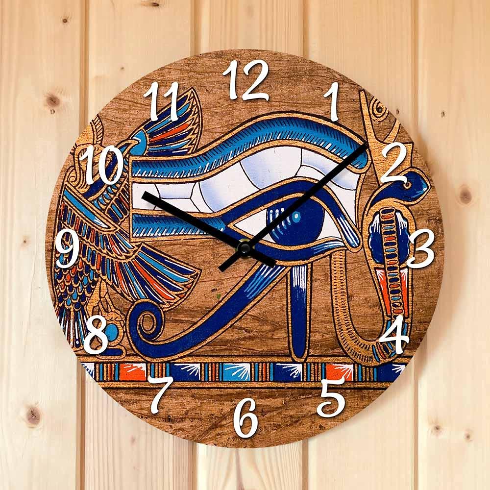 Amazon.co.jp: ホルスの目を描いたエジプトのパピルス現代の壁時計