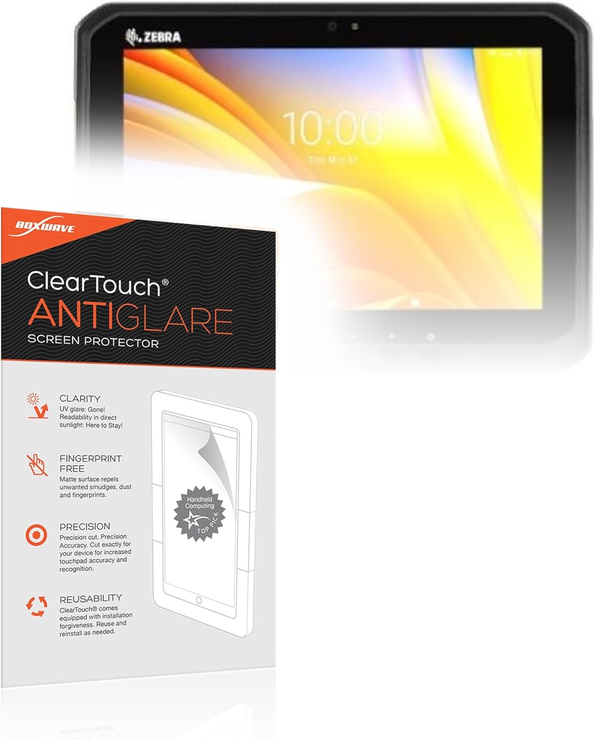BoxWave Screen Protector Compatible with Zebra ET65 - ClearTouch Anti-Glare (2-Pack), Anti-Fingerprint Matte Film Skin