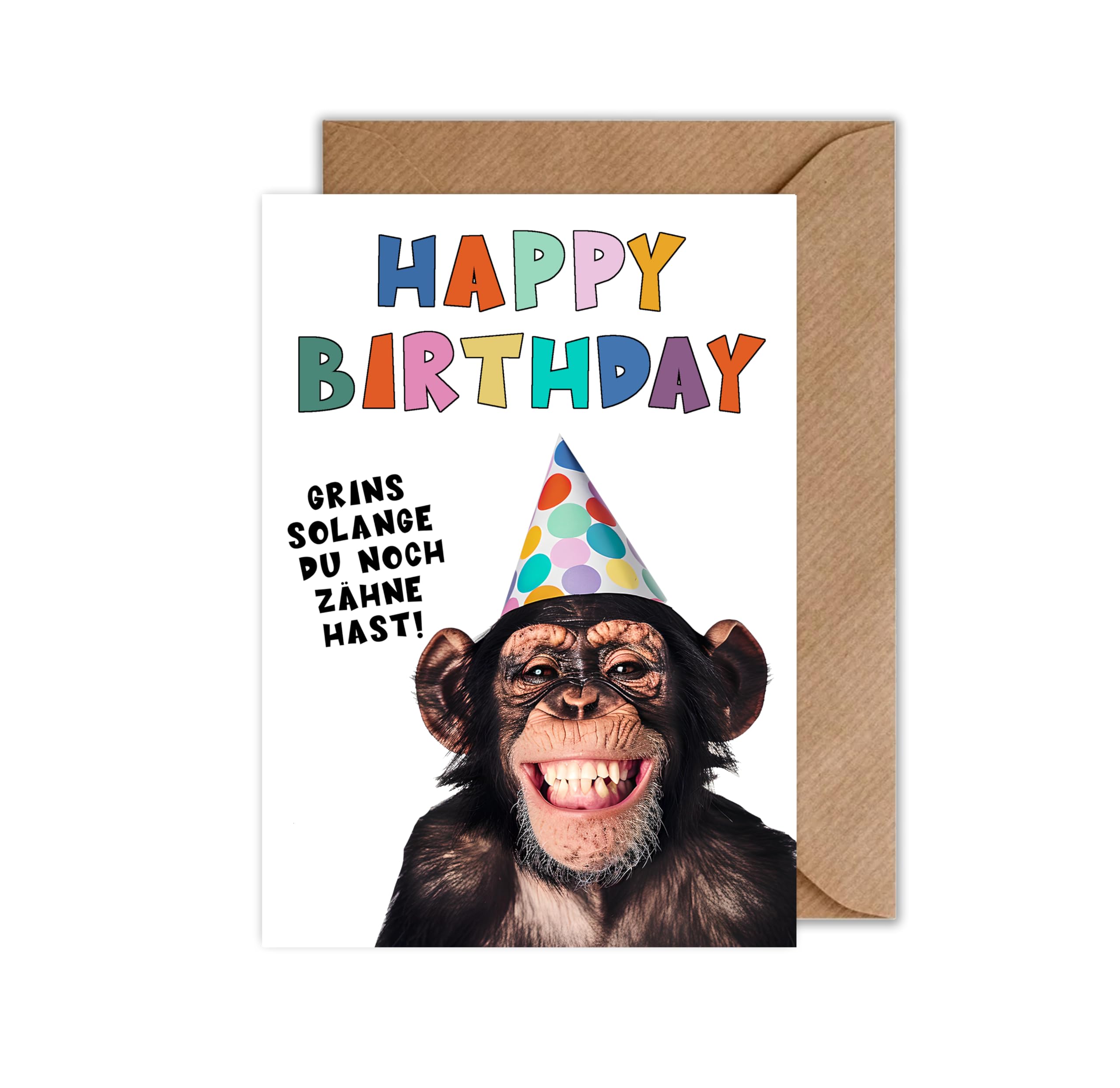 Biglietto di compleanno divertente per donne con scritta Hey Chimp (lingua italiana non garantita), amica o qualsiasi donna adulta, biglietti di compleanno sfacciati e maleducati per le donne