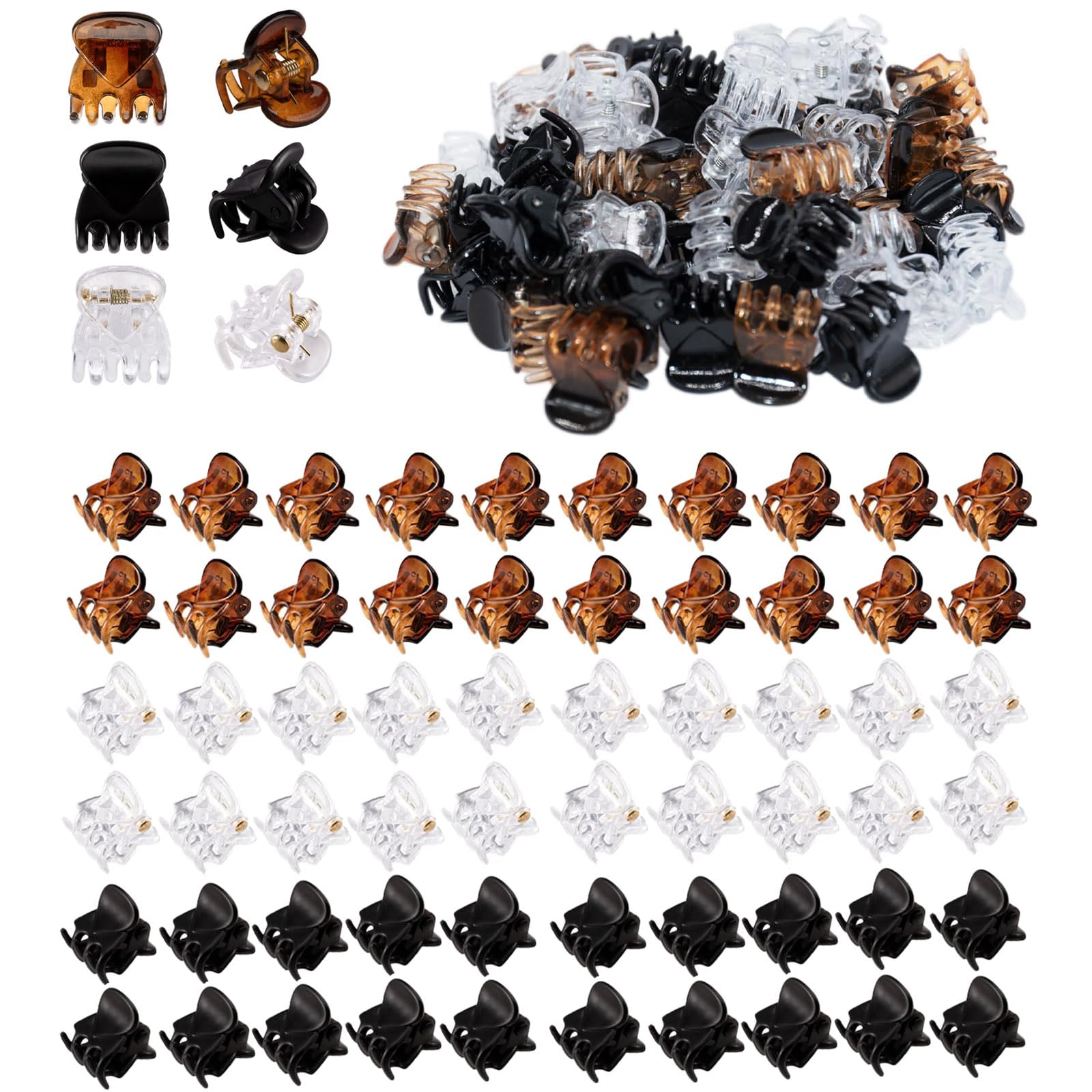 60 sztuk mini spinek do włosów dla dziewcząt i kobiet, mocny uchwyt, wielofunkcyjne klipsy, małe klipsy, trwałe tworzywo sztuczne, antypoślizgowe, pozostają na miejscu bez ciągnięcia lub wieszania