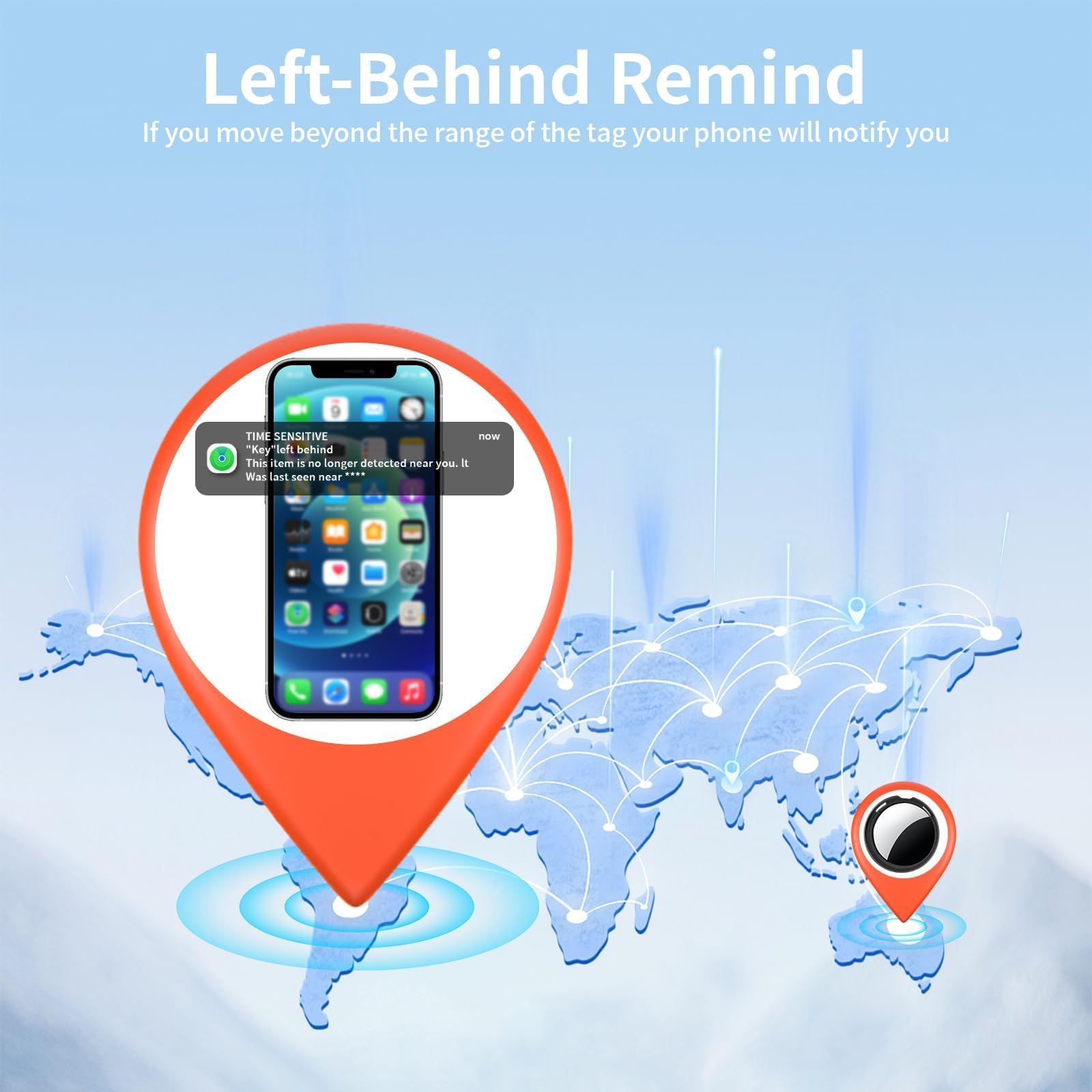 Confezione da 4 targhette tracker [certificato Apple MFi] Bluetooth Air Tracker Coppia con Apple Find My (solo iOS) Smart Tracking Tag Chiavi Trova oggetti Localizzatore in tutto il mondo per animali