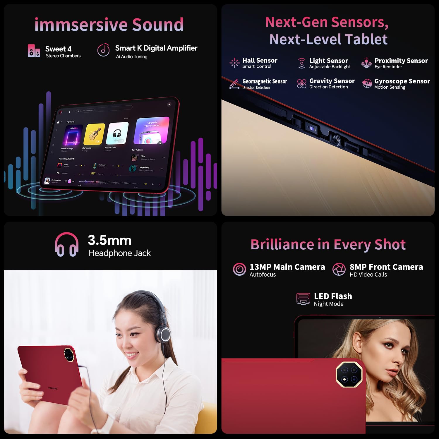 TECLAST T65 PLUS Tablet 13.4 Pollici 120Hz, Helio G99 2.2GHz Octa-Core Gemini AI, Dual SIM 4G LTE+5G WiFi, 10000mAh/18W, 20GB RAM 128GB(TF 8TB), Widevine L1/GPS/13MP/Android Tablets con Custodia+Penna