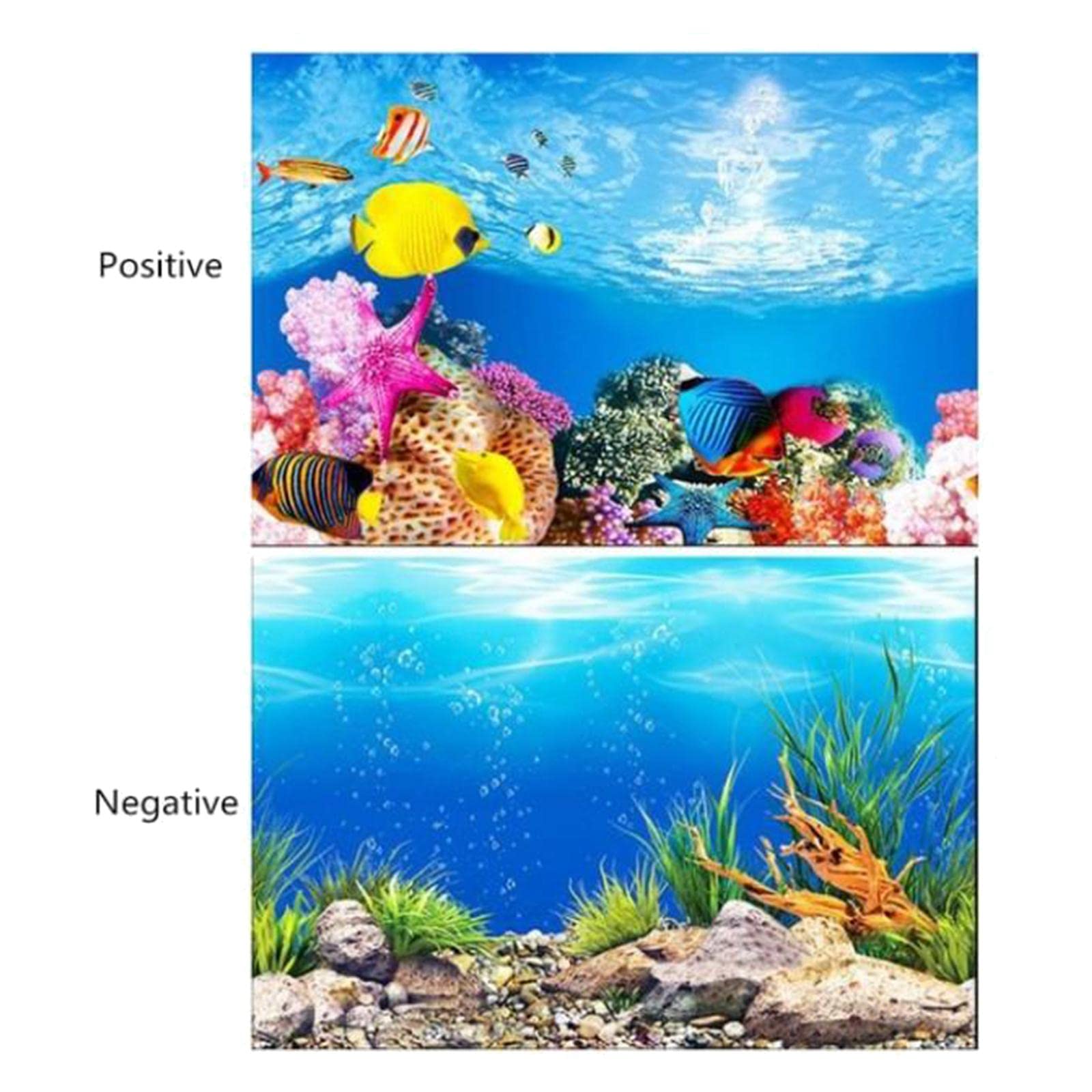 Poster Aquarium Sticker Aquarium Poster Image Décoration PVC Autocollant Doubleface Convient pour Bureau