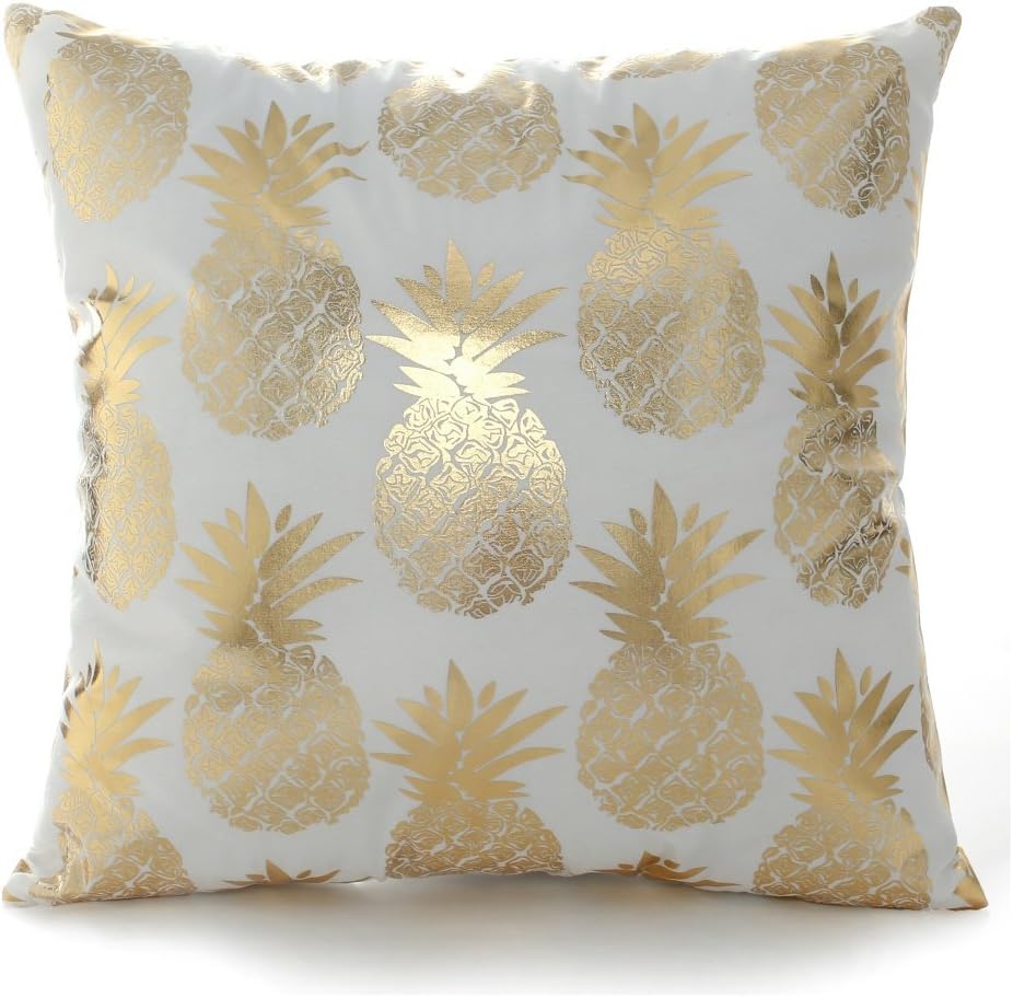 Cotton Linen Printing Pineapple Throw Pillow Case Sofa Cushion Cover Home Decor 18x18inch