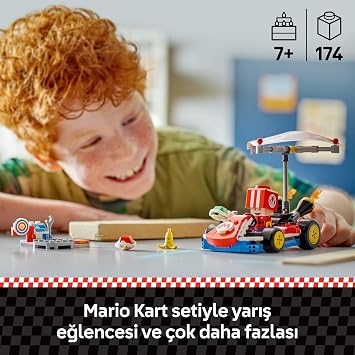 LEGO Super Mario: Mario Kart – Standard Kart 72032, Creative Toy Making Set for Boys and Girls Ages 7 and Over, Toad Figure and More, Birthday Gift (174 Pieces)