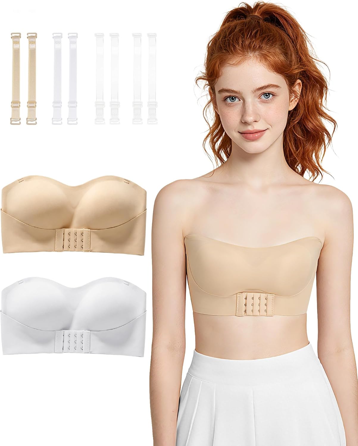 Girls Strapless Bra for Teens Bandeau Training Bras Kids Tube Top