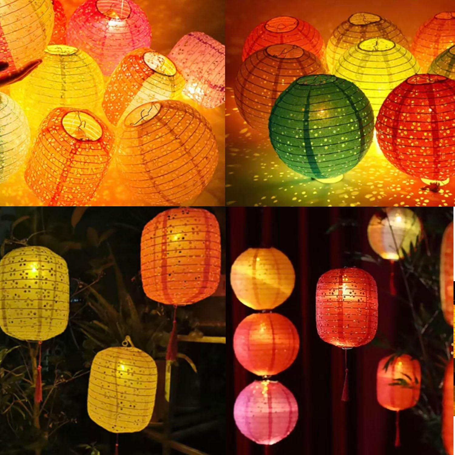 1 stuk 20 cm/25 cm/30 cm kleurrijke Chinese ronde hangende papieren lantaarns lampen papier handwerk party festival bruiloft huis DIY decoratie