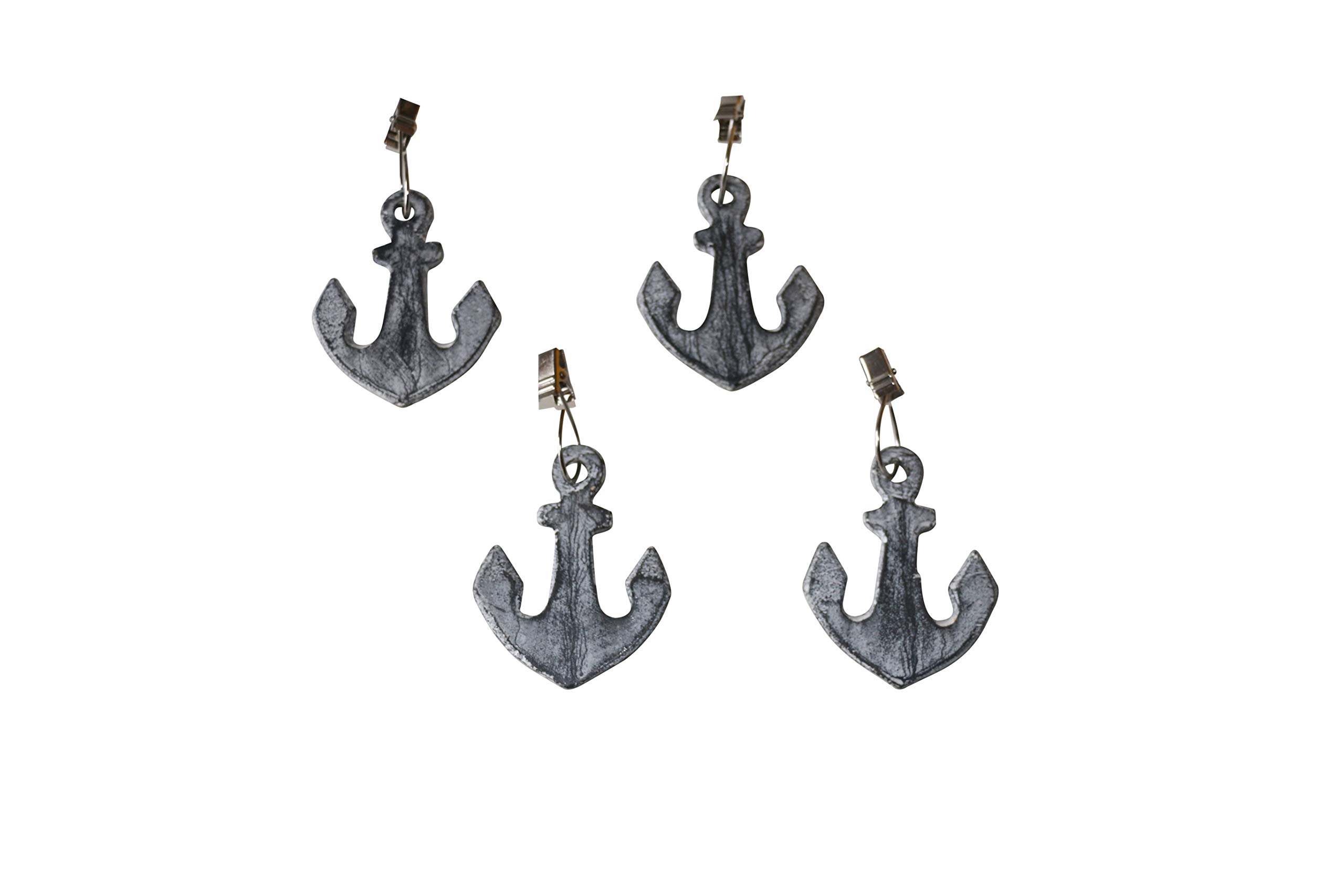 Boltze Grey Anchor Cast Iron Shabby Chic Tablecloth Weights Heavy Iron Maritime Decorative Tablecloth Weights Pack Of 4
