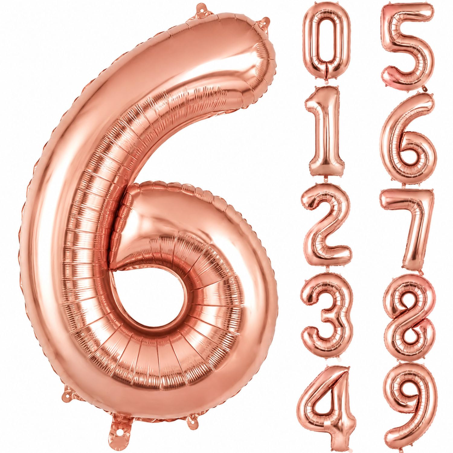 32 Inch Balloon · 6 Number Rose Gold