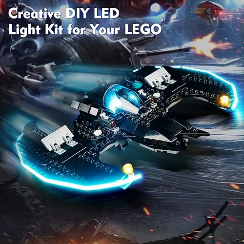 Miniatura 4 de VONADO Kit de luces LED para Lego Batwing The Joker 76265, accesorios de iluminación creativa compatibles con Lego 76265 para ventiladores (solo
