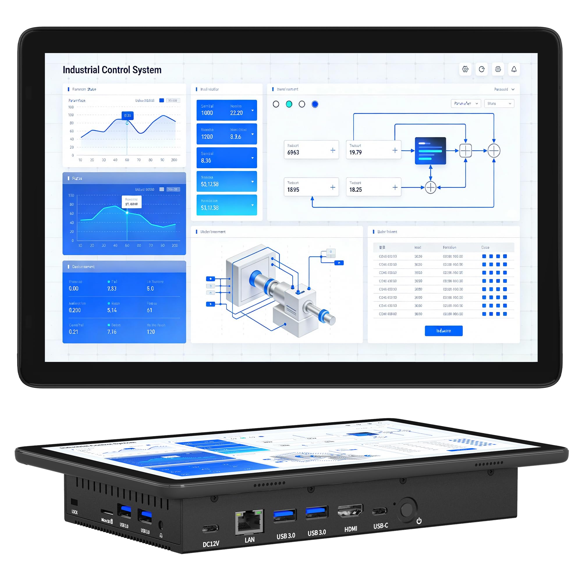 Mini Computer Desktop PC-HEIGAOLAPC 10,1" Mini PC Computer Senza Ventola con Schermo Tattile, N5100, Win 11 Pro, 8GB RAM, 128GB ROM, Batteria 5000mAh, Display 4K HDMI & Tipo C, USB3,0, RS232, RJ45 Lan