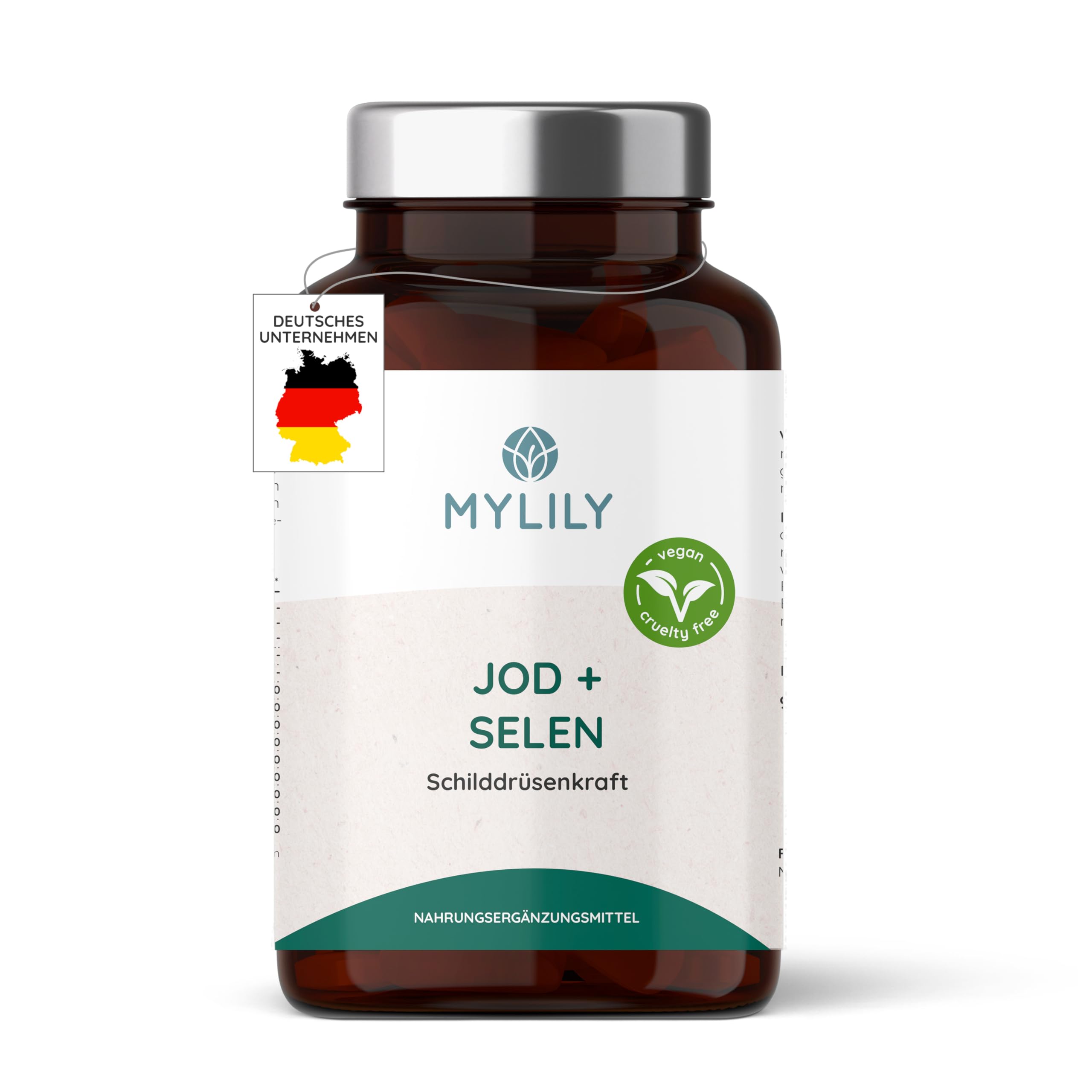 MYLILY® Schilddrüsenkraft I Schilddrüsenunterstützung I Bei Kinderwunsch I Jod & Selen I Folat I 100% PFLANZLICH I Vegane Ernährung I Für den Stoffwechsel I 90 Kapseln I Schilddrüsen Tabletten