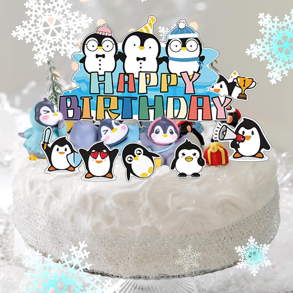 Pinguino compleanno decorazione torta pinguino festa torta decorazione torta pinguino tema polare penguin compleanno torta decorazione festa di compleanno
