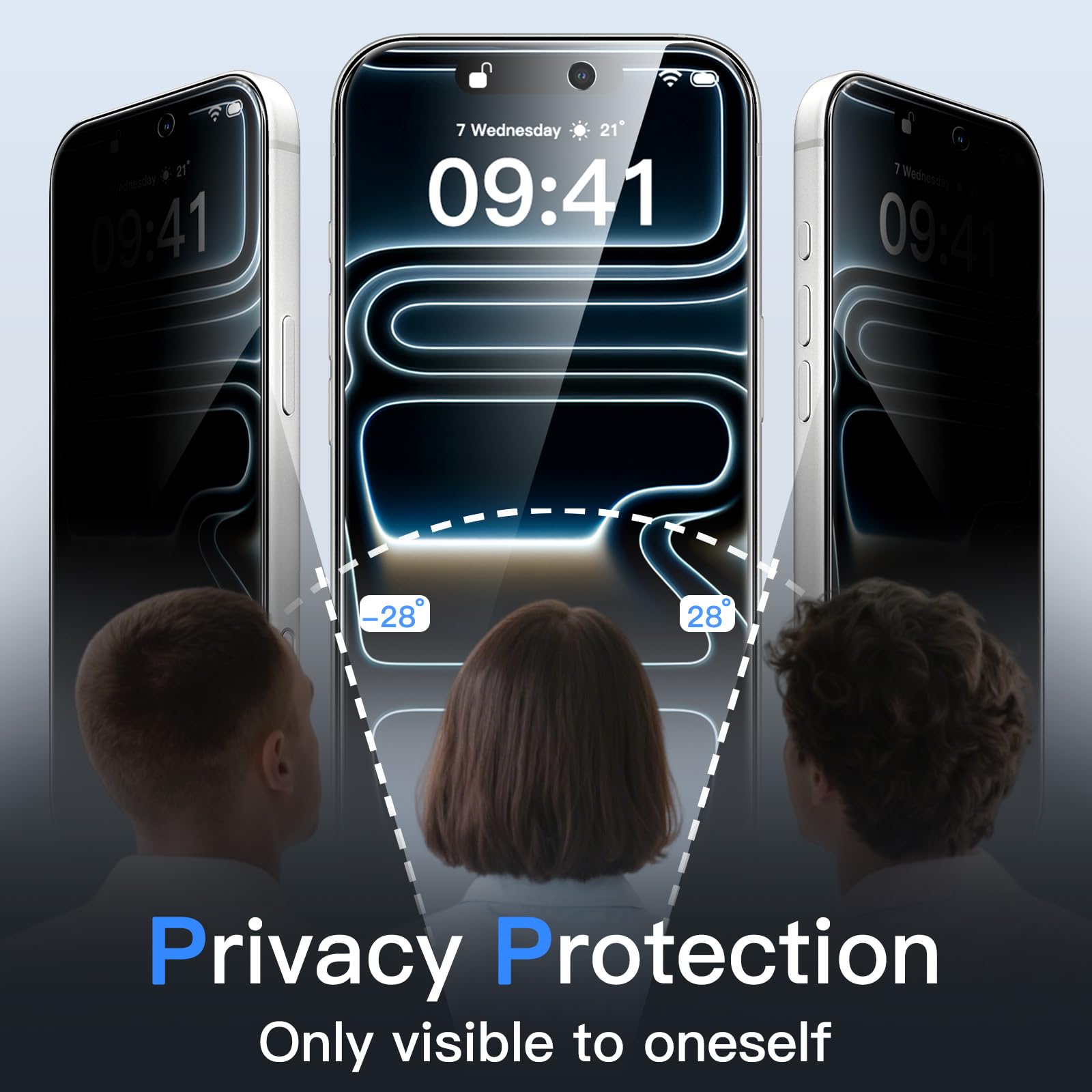 JETech Privacy Pellicola Protettiva per iPhone 17 Pro 6,3 Pollici con Protezione per Obiettivo Fotocamera, Vetro Temperato Film con Strumento di Installazione Facile, Pacco da 2 Ciascuno