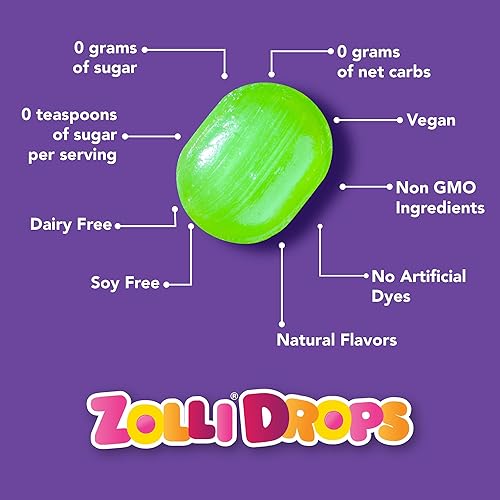 Miniatura 5 de Zollipops Drops Peppermint Vegan 3oz - Sabores surtidos, golosinas amigables con los dientes para una indulgencia sin culpa y aliento fresco