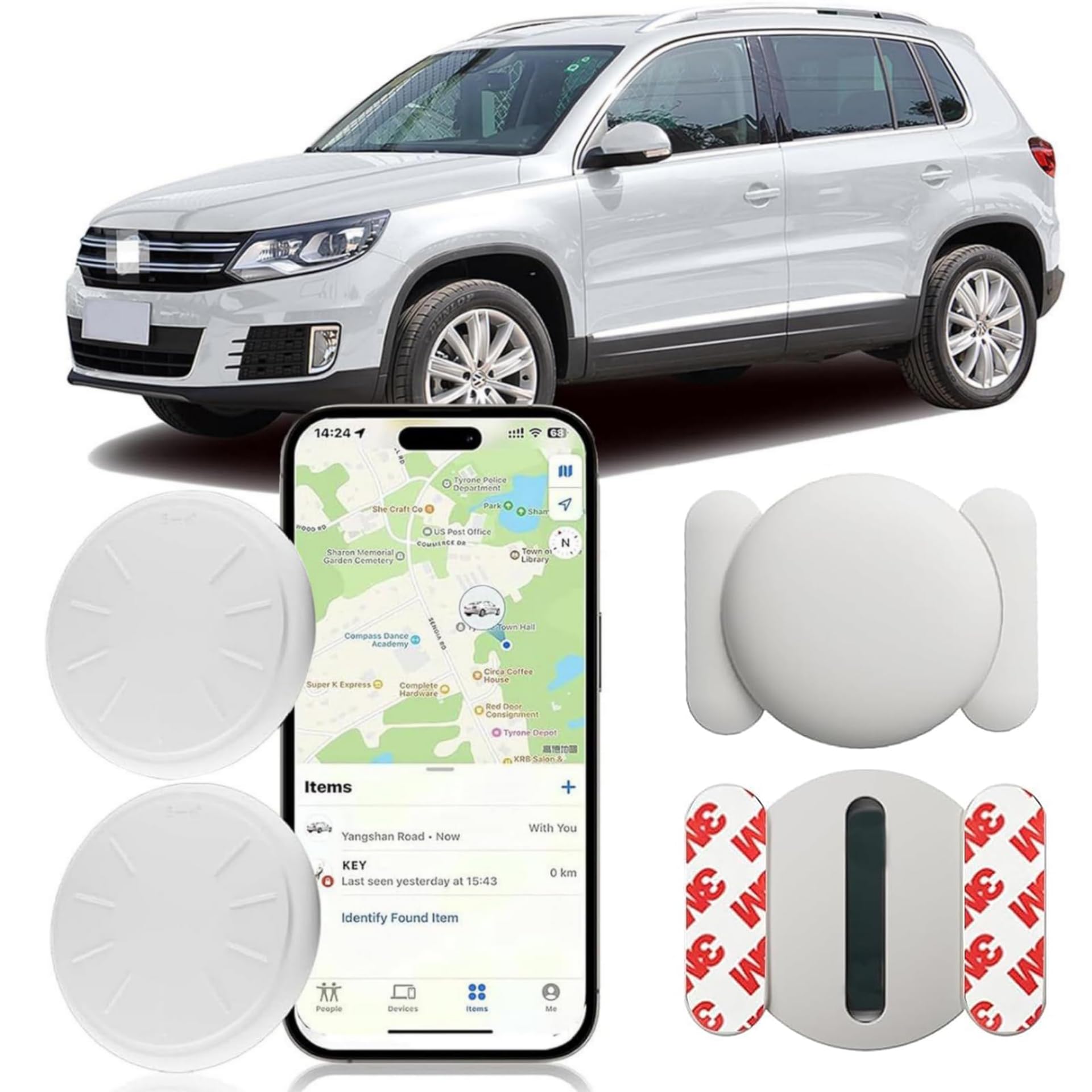 GPS Tracker for Vehicles No Subscription,Real Time Car Locator,Magnetic Anti-Theft Vehicle Tracking Device Work with Apple Find My(iOS Only) for Cars,Kids,Elderly,Pets,Wallet,Luggage-White,2PCS-image-19