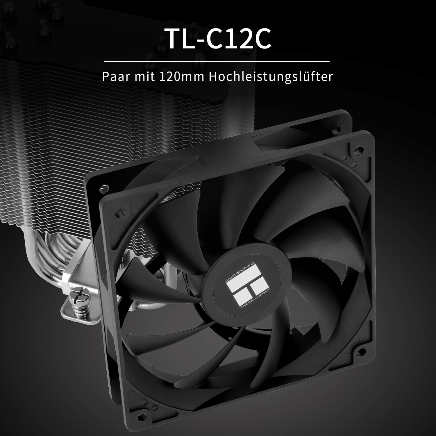 Thermalright Refroidisseur d'air pour processeur 6 caloducs TL-C12C PWM Quiet Fan 1550 tr/min AM4/AM5, Intel LGA1851/1700/1150/1151/1200