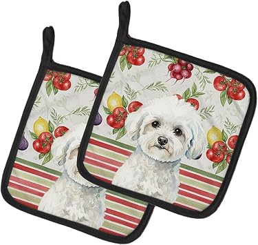 Caroline's Treasures Bichon Frise Vegetables Pot Holders