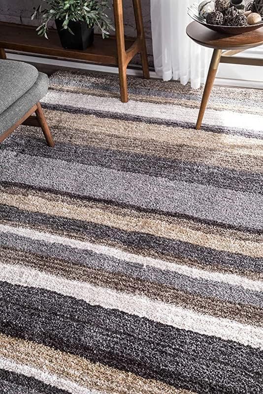 Image of Shaggy Rugs 4 x 6 Feet Soft and Cozy Carpet for Living Room & Hall, Bedroom, and Kids Room Non-Slip, High Pile, Machine Washable, Perfect for Any Room (Multi Choclate)