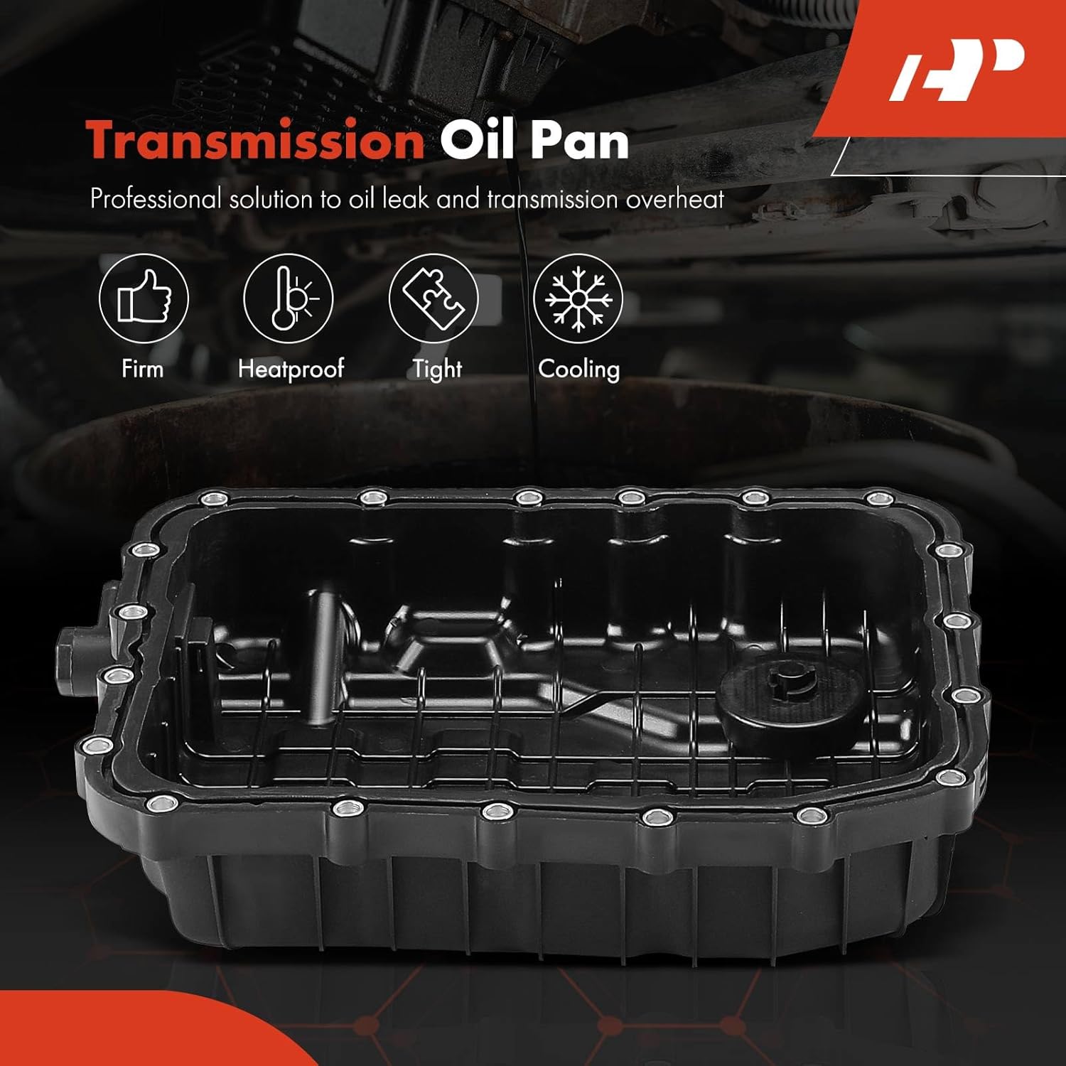A-Premium Automatic Transmission Oil Pan with Drain Plug & Gasket Compatible with Hyundai Elantra, Elantra GT, Sonata, Santa Fe, Accent, Tucson & Kia Soul, Optima, Sorento, Forte Koup, Sportage, Rio