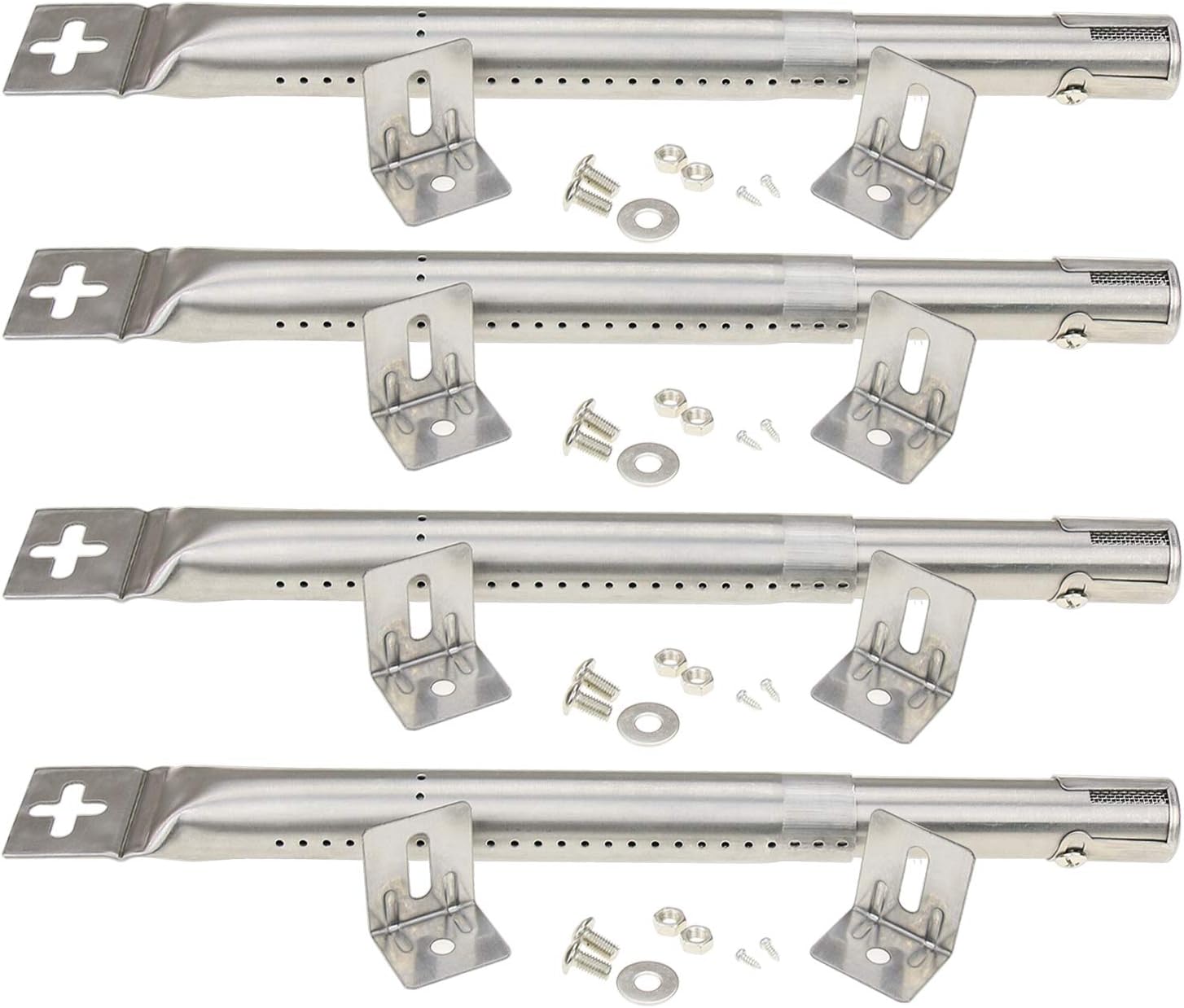 GFTIME30.5 to 44.5CM Adjustable Burner for Charbroil, Outback, CosmoGrill, Blooma Ultar, Berkley, Uniflame, Napoleon, Universal Grill Burner Tube spare parts for most BBQ Gas Grills, 4 Pack