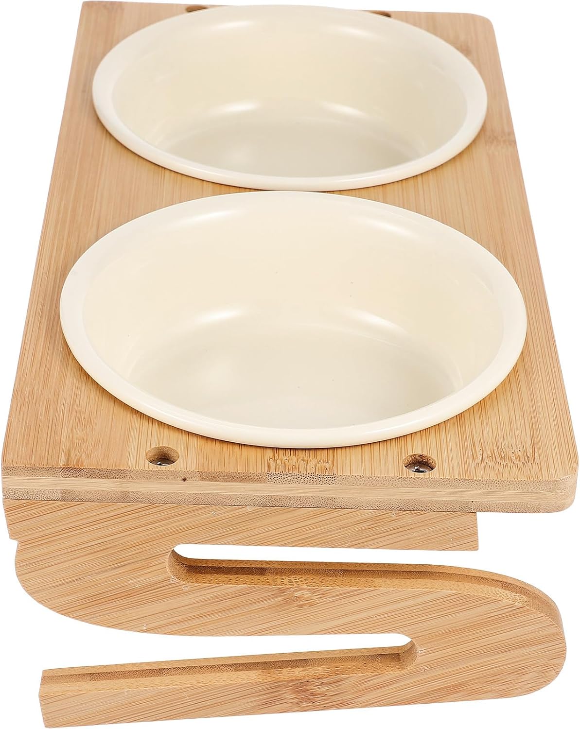 jojofuny Ceramic Cat Feeding Bowl Set with Anti-Slip Stand Elevated 15cm Raised Bowls 600ml Capacity Household Reusable Cat Food and Water Dish