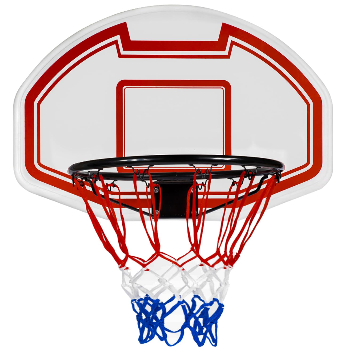 Trizand Canestro da basket per esterni, con parete posteriore, 73 x 49 cm, diametro cerchione per manovella da basket 45 cm, cestino da basket per bambini e adulti da appendere alla porta